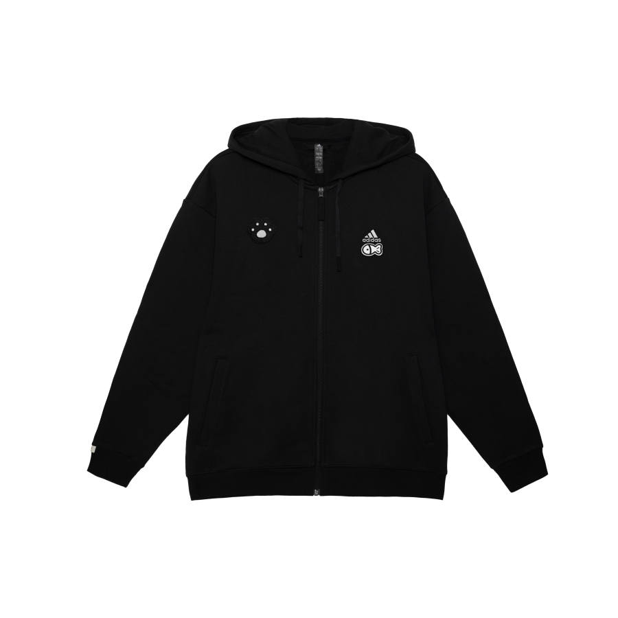 Adidas Adidas Branch Flower Meet You YMK Fabric Patches Hooded Zippers Thickened And Fleece Lined Athleisure Jacket Men's