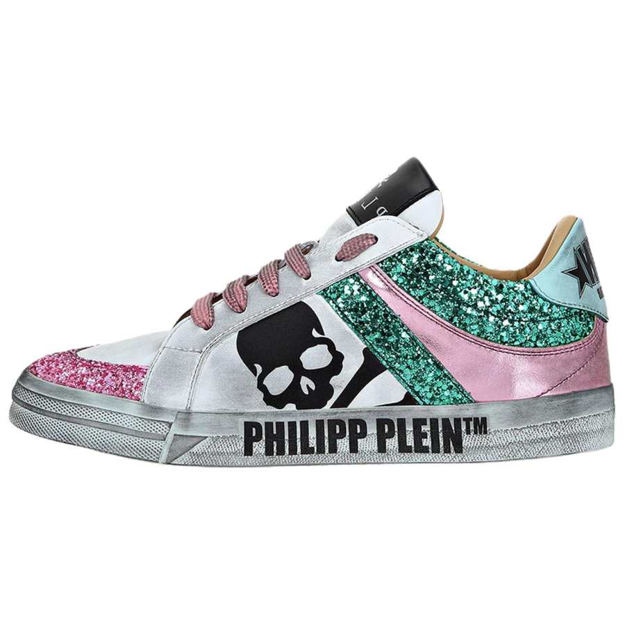 PHILIPP PLEIN Low top Skateboard Shoes Women's Dirty Green Pink