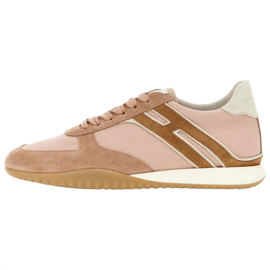 HOGAN Olympia Z Low top Casual Shoes 3cm Women's Pink & Brown