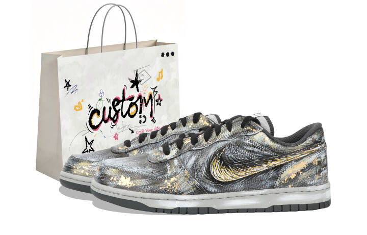 Nike Nike Big Jiang Immersed Moon Cushioning Abrasion Resistant Slip Resistant Low top Skateboard Shoes Unisex Black Gold