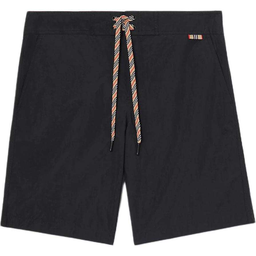 Burberry Swimming Shorts Men's Black Moderate Square Leg Swim Trunks