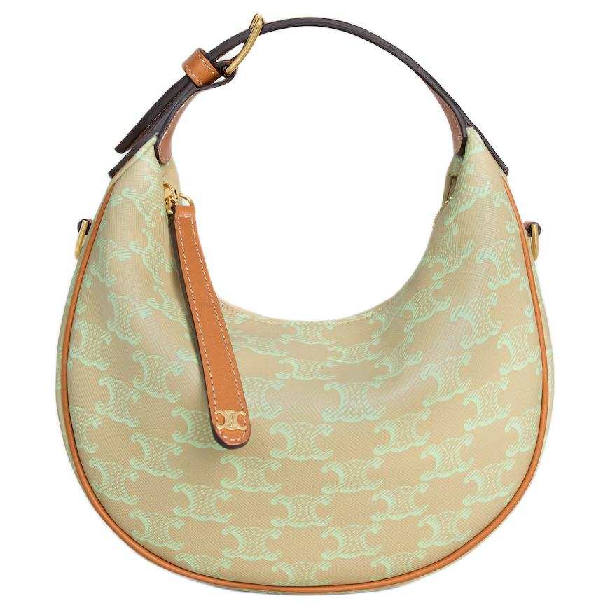 CELINE Teen Lulu Synthetic Leather One Shoulder Handbag Women's Soft Lime Green
