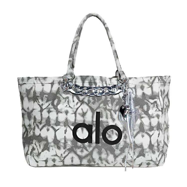 Alo Yoga Cotton Tote Bag Shoulder Bag Large Unisex Gray