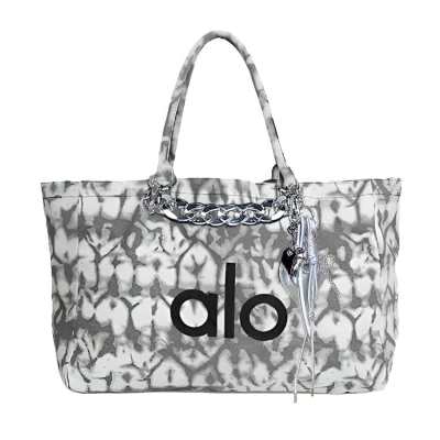 Alo Yoga Cotton Tote Bag Shoulder Bag Large Unisex Gray