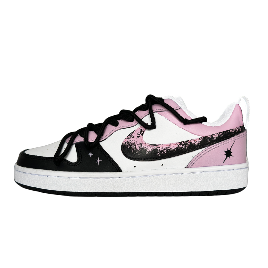 Nike Nike Court Borough Purple Planet Leather Lightweight Cushioning Low top Skateboard Shoes Teenagers