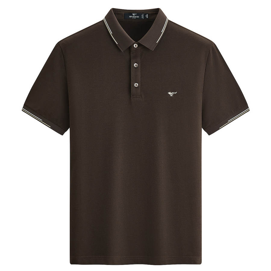 SEPTWOLVES Polo Shirts Men's 305 Dark Brown Polo Collar Moderate Straight Fit