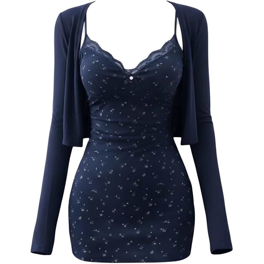 CHARM GLOW Slip Dresses Women's Black V Neck Thin Short