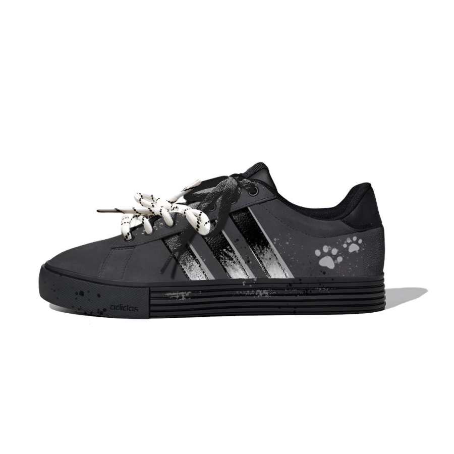 Adidas Adidas Daily Skateboard Shoes Unisex Low Top Black White Colorway