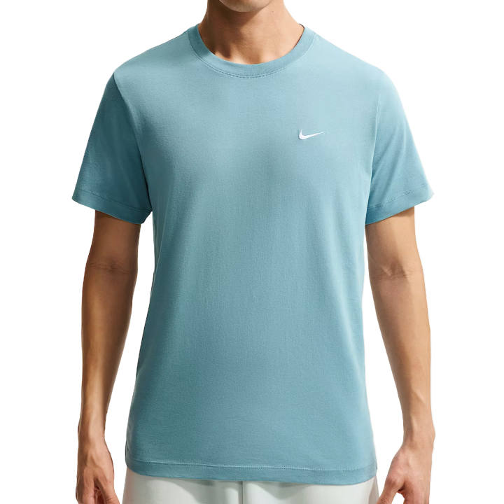 Nike Nike Swoosh T Shirts Men's Denim Blue Crew Neck Moderate