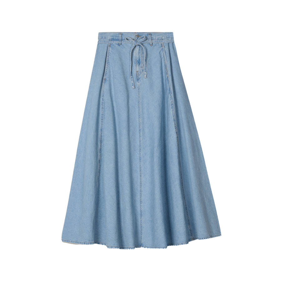 Levis Denim Long Skirts Women's Light Blue Moderate Long A Line Skirt