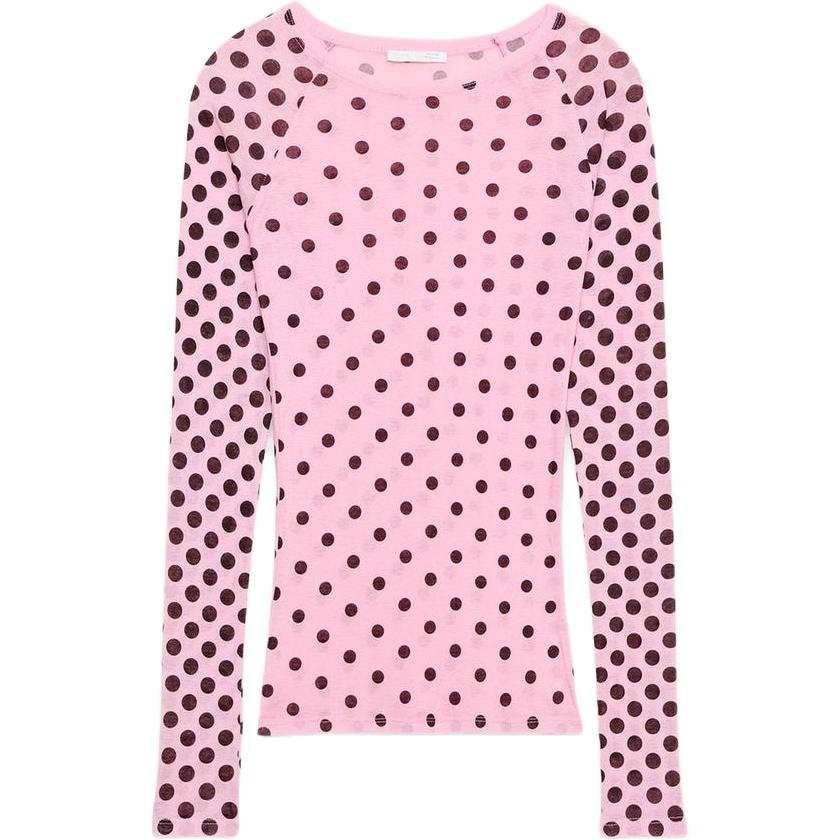 ZARA T Shirts Women's Pink Crew Neck