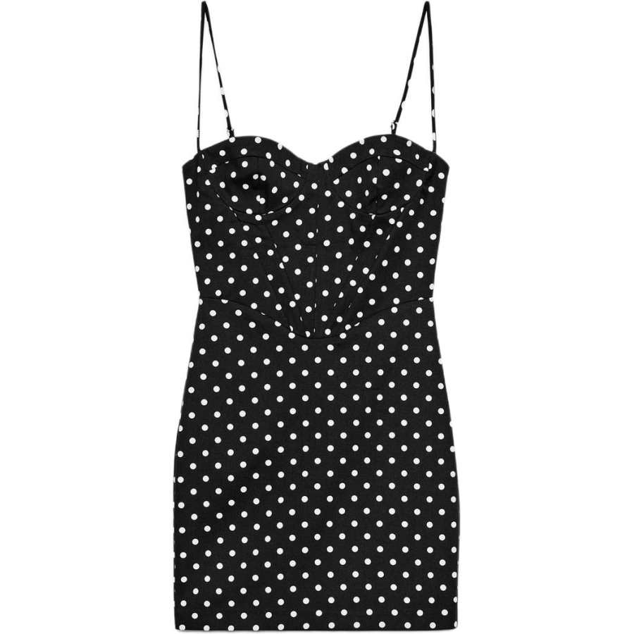 ZARA Slip Dresses Women's Black/White Moderate Short Skirt