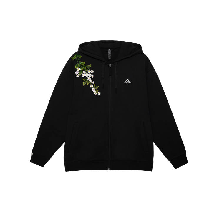Adidas Adidas Dark Cloud Gradually Clears YMK Fabric Patches Hooded Zippers Thickened And Fleece Lined Athleisure Jacket Men's