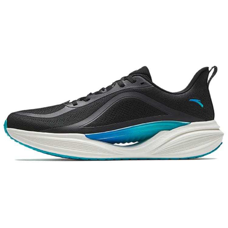 Anta Hydrogen Run Cool Fabric Cushioning Slip Resistant Breathable Lightweight Low top Running Shoes Men's Black