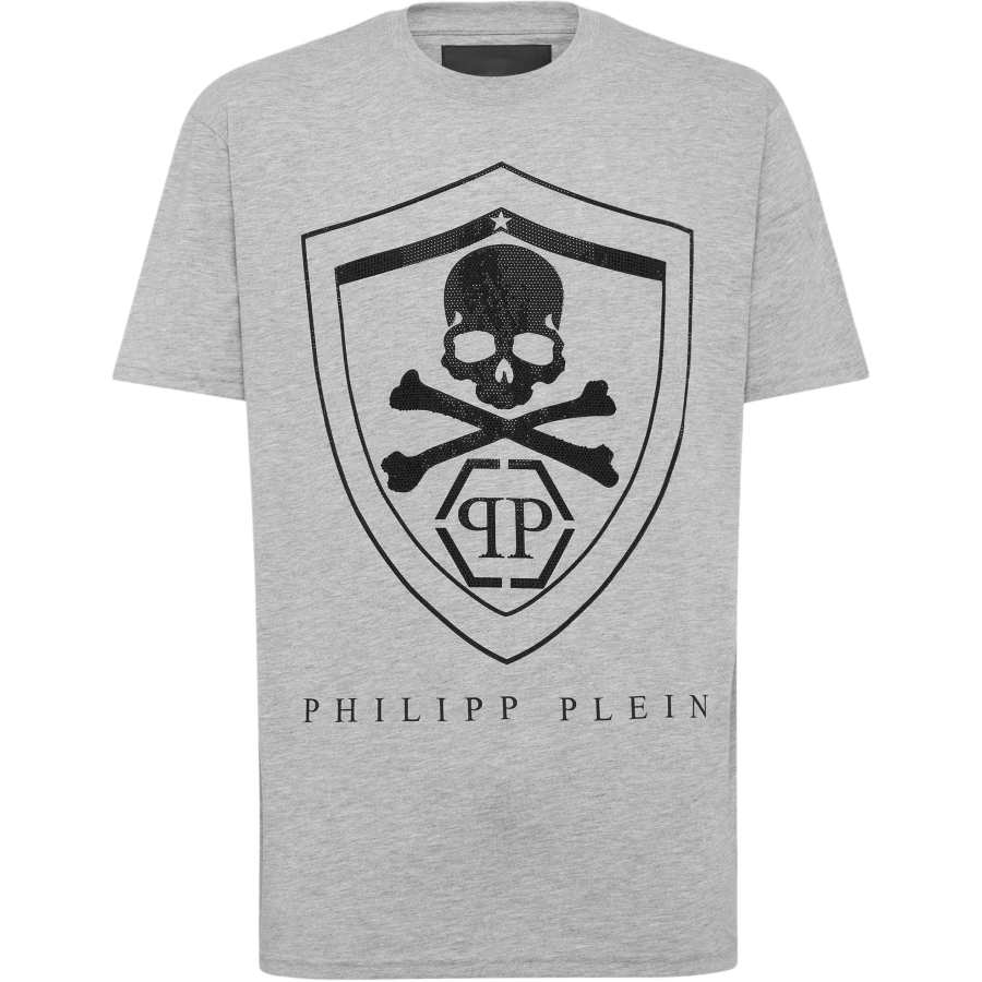 PHILIPP PLEIN T Shirts Men's Gray Crew Neck Moderate
