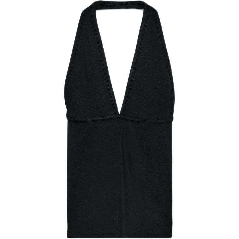 ZARA Tank Tops Women's Black Halter Neck