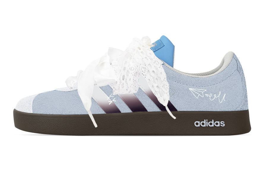 Adidas Custom Adidas VL COURT 2.0 Paper Crane In The Clouds Low top German Army Trainers Unisex Light Blue