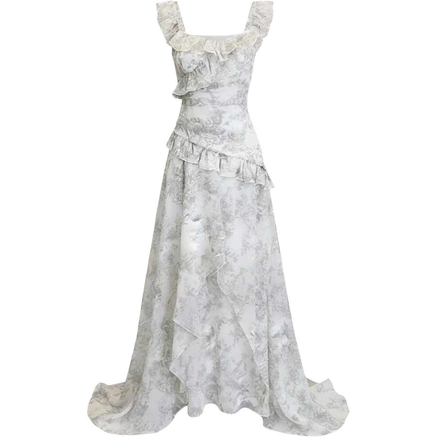 CHARM GLOW Slip Dresses Women's Multicolor Long Square Collar Thin Long