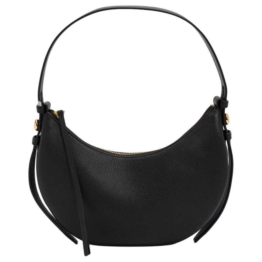 TORY BURCH Romy Cow Leather Crescent Bag Shoulder Bag Women's Black