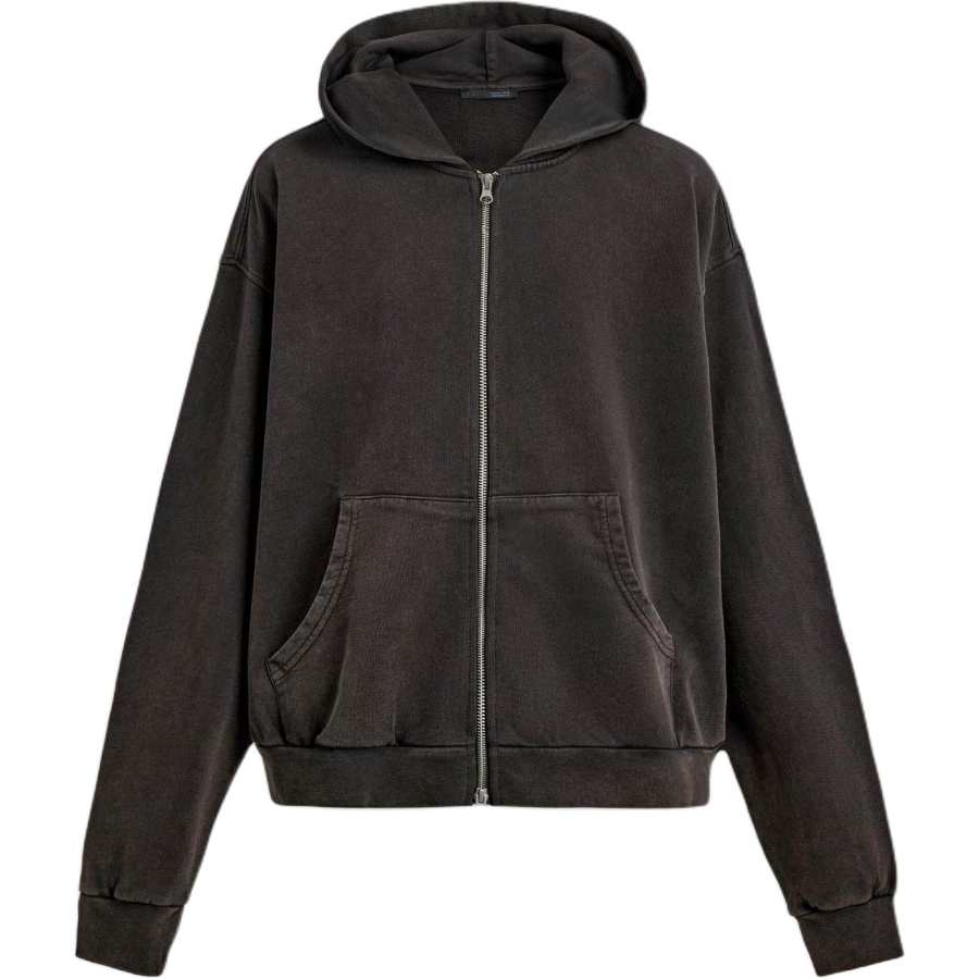 ZARA Sweatshirts Men's Dark Brown Hooded Moderate