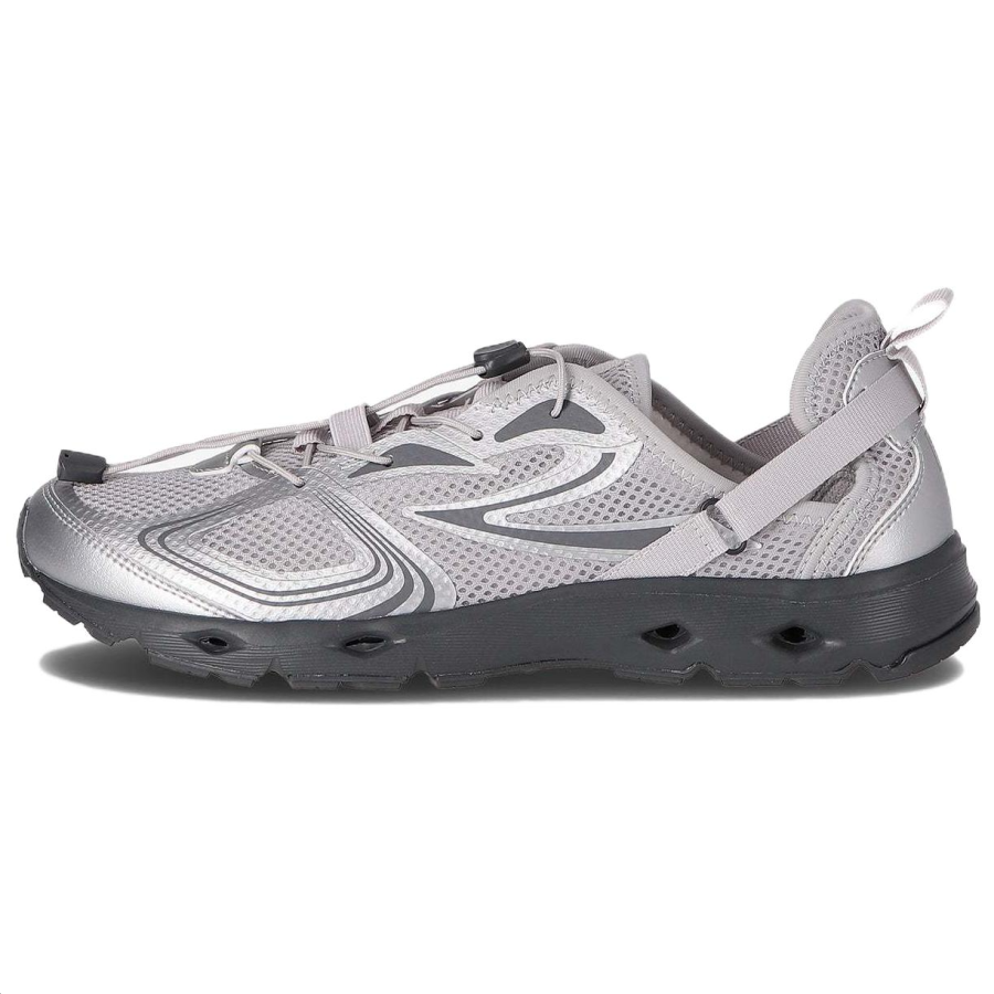 FILA Slick Wavy Sandals V3 Comfortable Breathable Casual Shoes Unisex Silver Gray