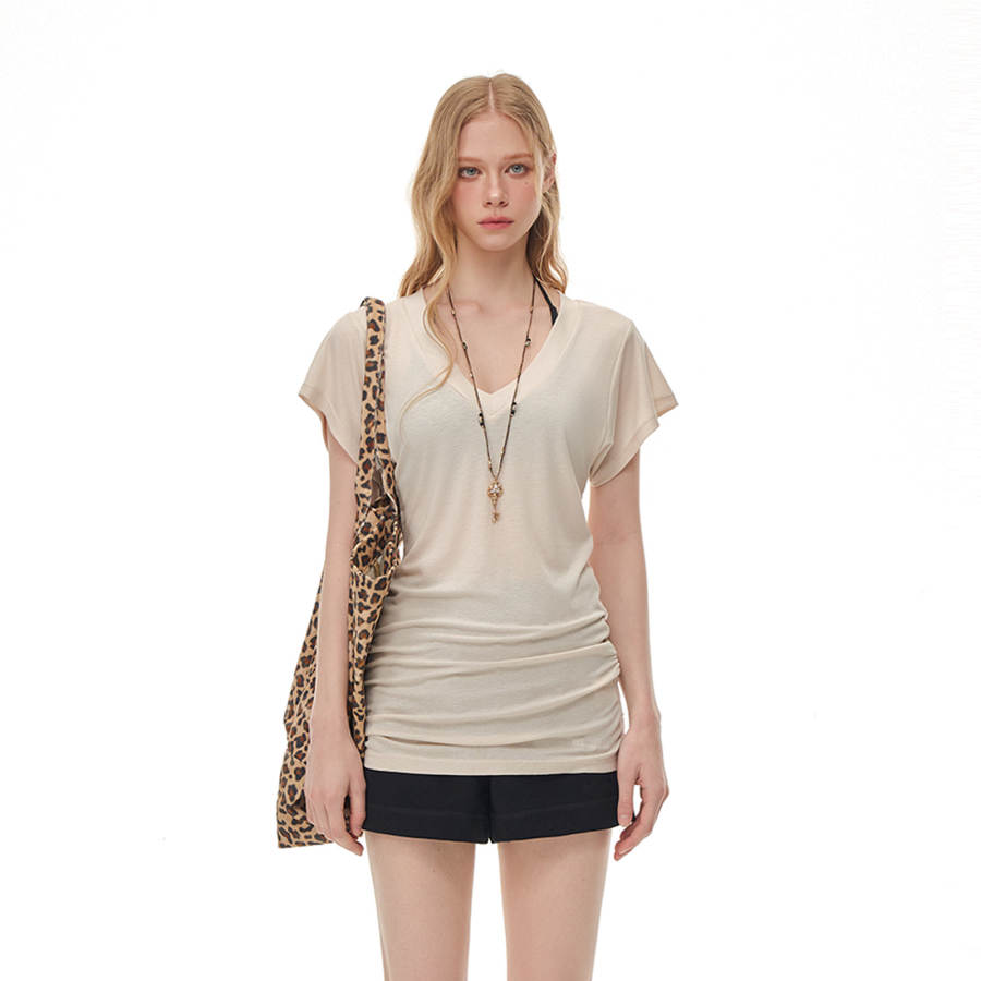 CLIMAX VISION T Shirts Women's V Neck Thin Straight Fit