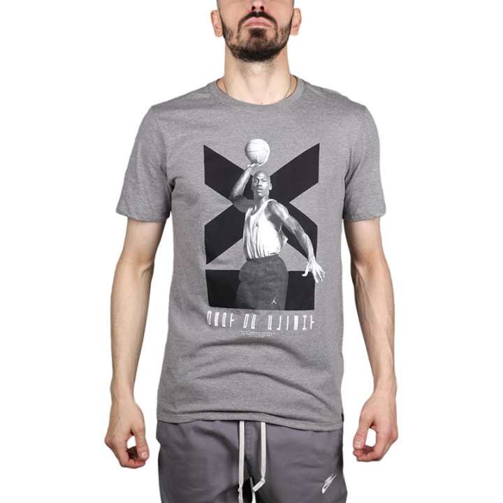 Jordan Jordan T Shirts Men's Gray Crew Neck Moderate Straight Fit