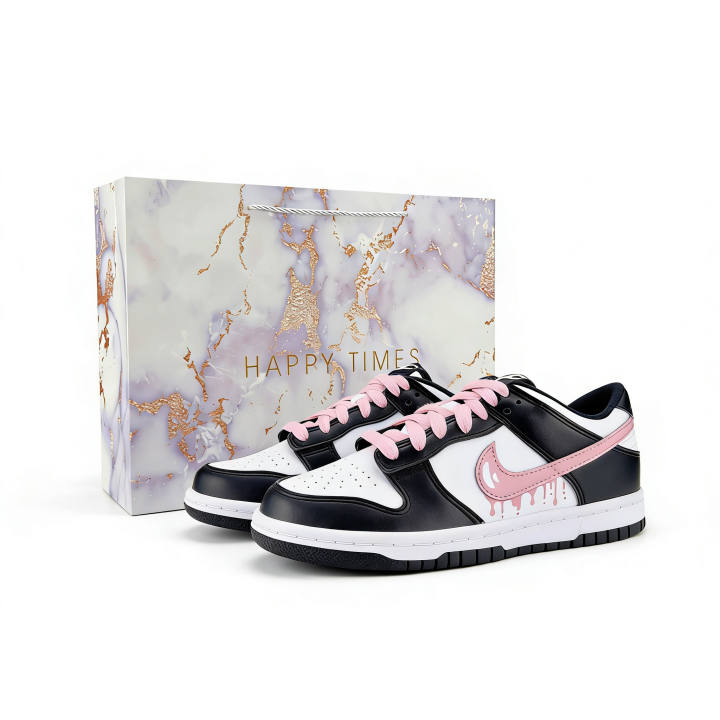 Nike Nike Dunk Pink Ink Urban Chic Style Leather Abrasion Resistant Low top Skateboard Shoes Unisex