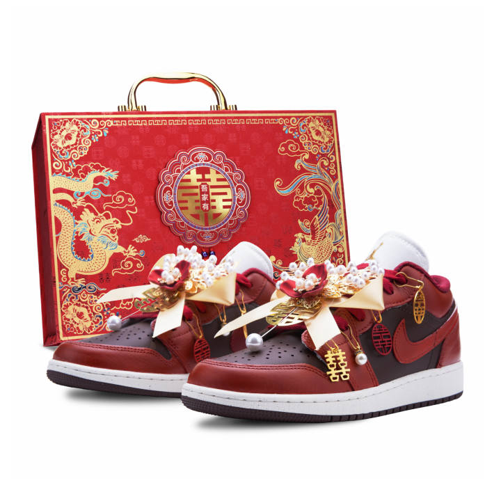 Jordan Jordan Air Jordan 1 Prosperous Era Of Splendor Leather Slip Resistant Abrasion Resistant Low top