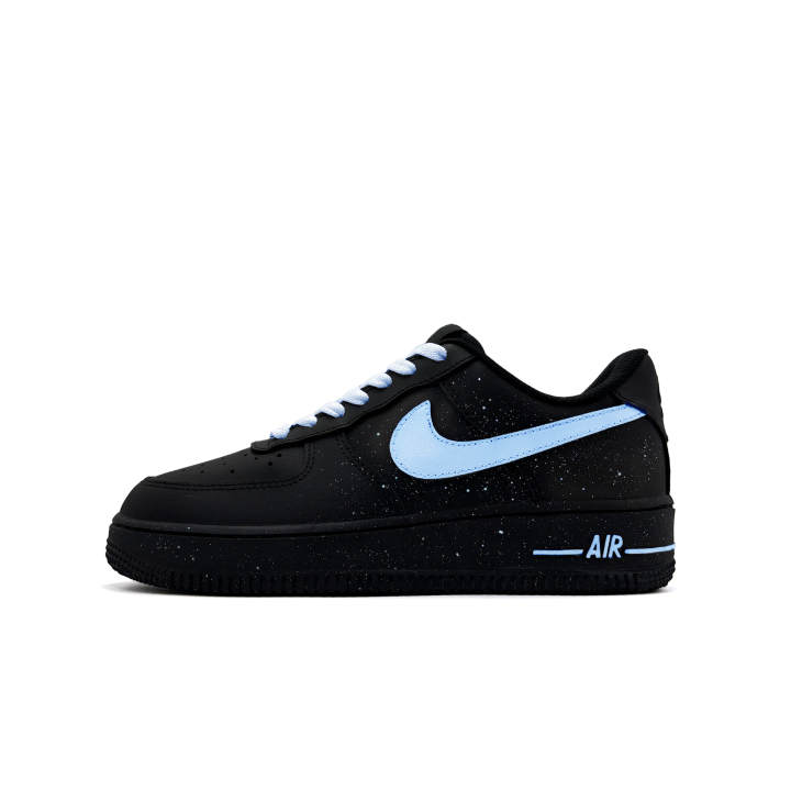Nike Nike Air Force 1 Night Blue Starry Dot Leather Slip Resistant Low top Skateboard Shoes Unisex Black