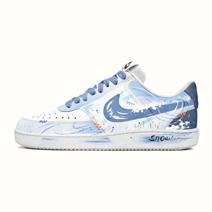 Nike Nike Court Vision 1 Realm Of Frost Leather Cushioning Coverage Abrasion Resistant Low top Skateboard Shoes Unisex