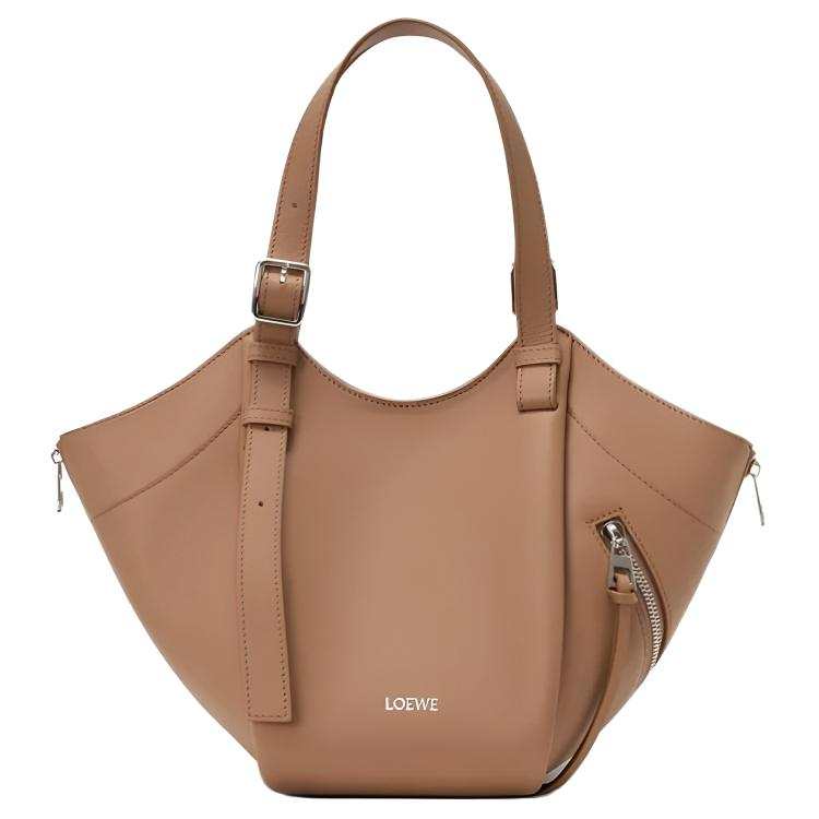 LOEWE Hammock Calfskin Tote One Shoulder Handbag Women's Mocha