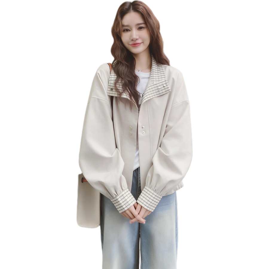 VENICEW Jackets Women's Ecru Lapel Moderate Other