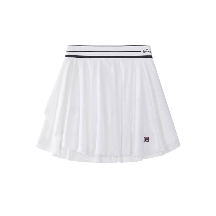 FILA KIDS Solid Color Letter Brand Logo Moderate Skirt Summer Kids'