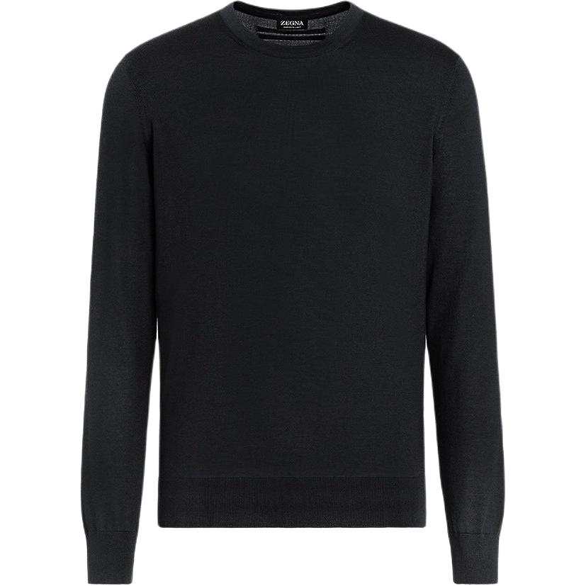 Ermenegildo Zegna Knitwear Men's Black Crew Neck Moderate Other