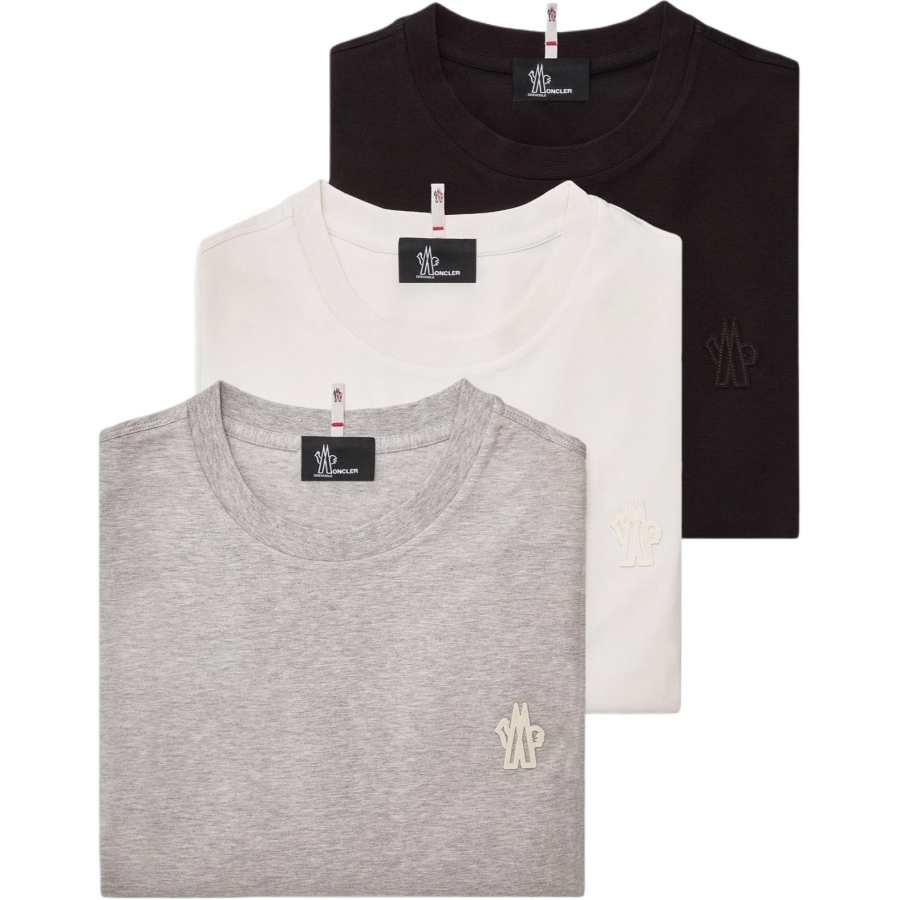 Moncler Grenoble Logo Patch Cotton Blend T Shirt T Shirt Men's 3 Pack