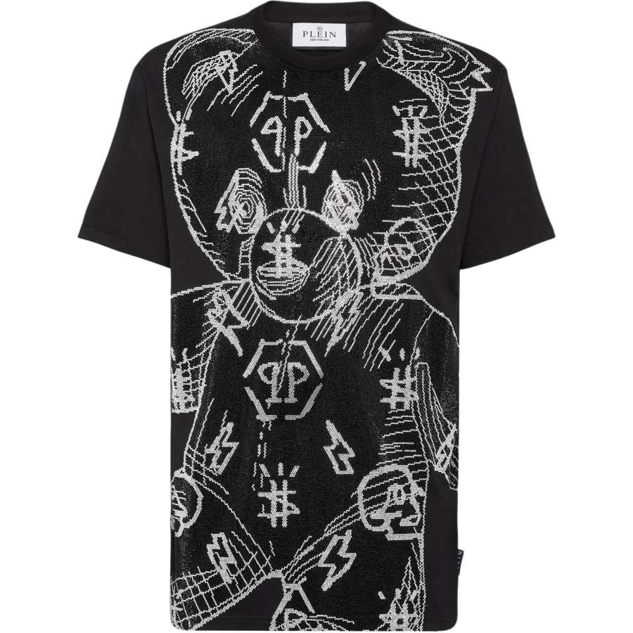 PHILIPP PLEIN T Shirts Men's Black Crew Neck Moderate