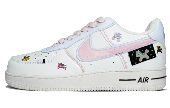 Nike Nike Air Force 1 Breathable Low top Skateboard Shoes Women's Blue Pink