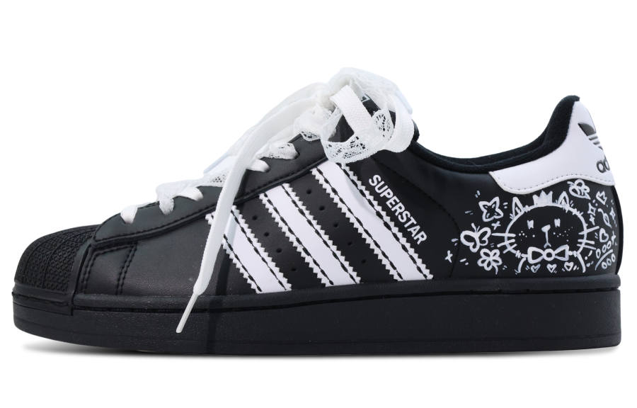 Adidas Originals Superstar 2 Leather Low top Skateboard Shoes Unisex Black White