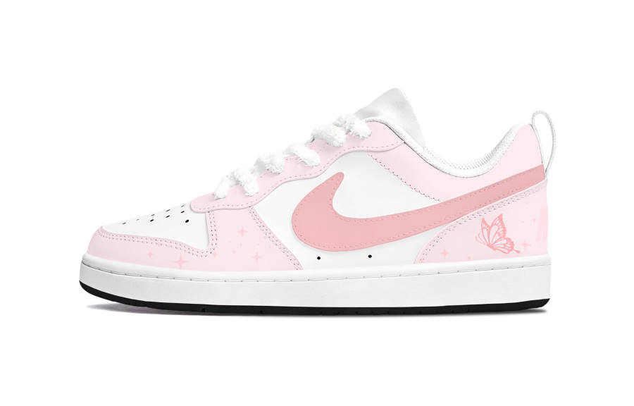 Nike Nike Court Borough Starfall Butterfly Gown Synthetic Leather, Leather Kids' Skateboarding Shoes Pink Teenagers