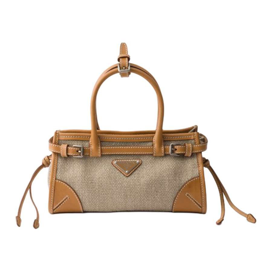 PRADA PRADA Bonnie Cow Leather Handbag Small Women's Brown