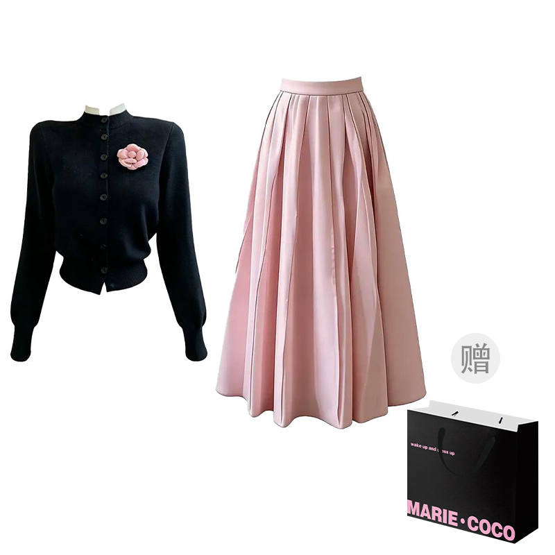 MARIE·COCO Two Piece Skirt Sets Women's Crew Neck Moderate Long