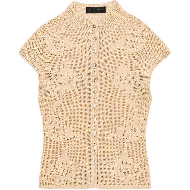 ZARA Knitwear Women's Light Pink Crew Neck Thin