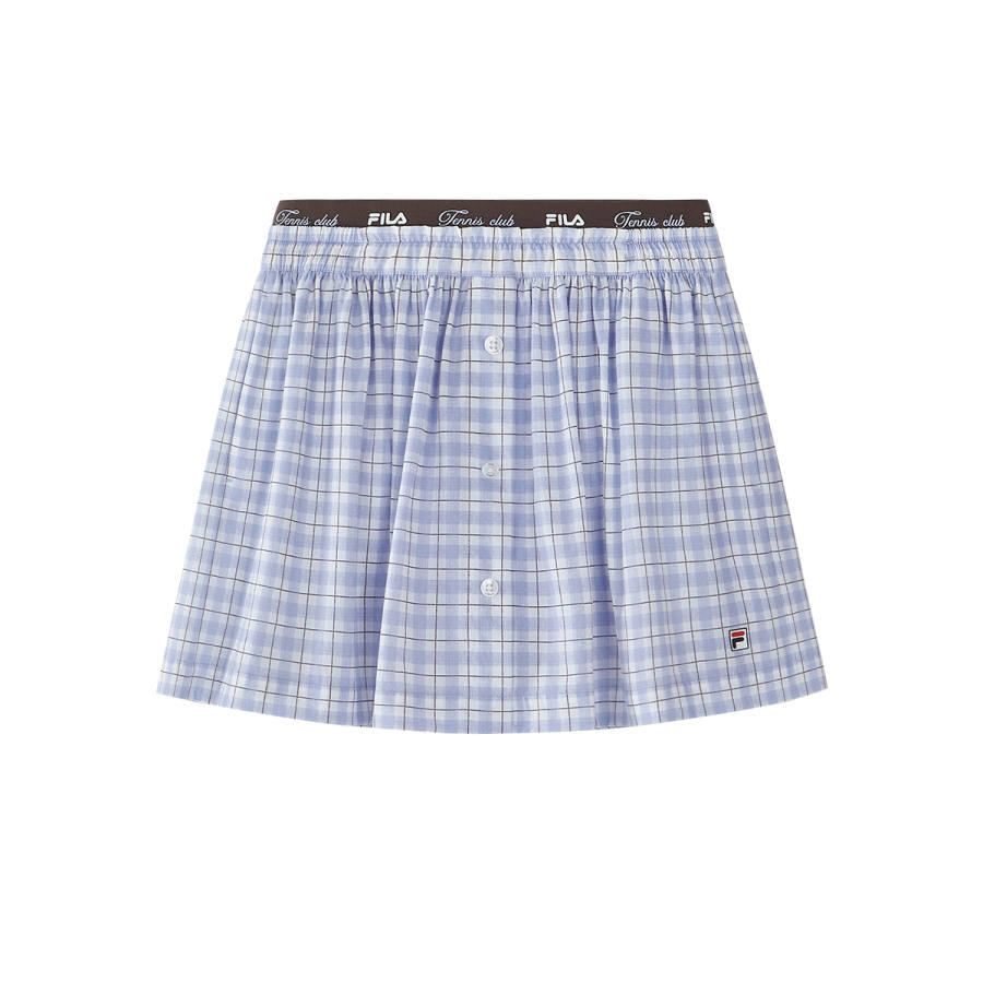 FILA KIDS Brand Logo Plaid Moderate Skirt Summer Kids'