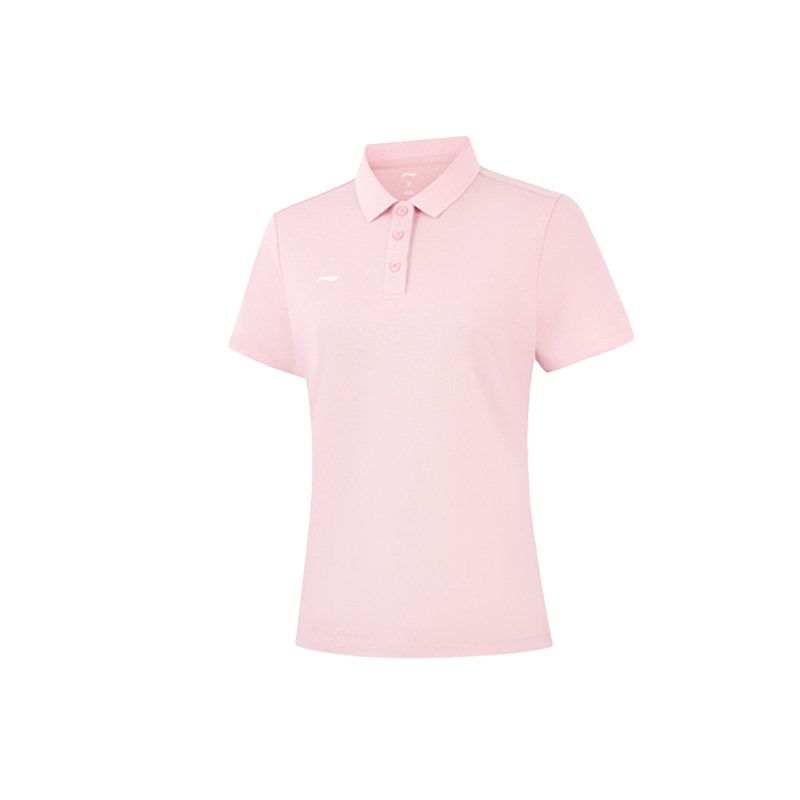 Li-Ning Li Ning Polo Shirts Women's Cardamom Powder Polo Collar Moderate Straight Fit