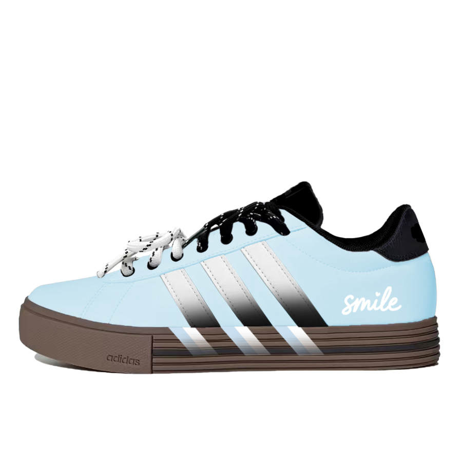 Adidas Adidas Daily Mist Island Listening To The Wind Low top Skateboard Shoes Unisex Black White Blue