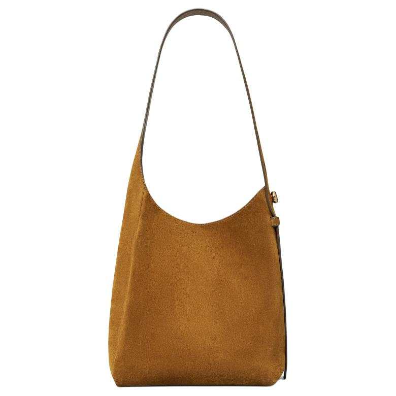 TORY BURCH Romy Cow Split Leather Shoulder Bag Women's Camel