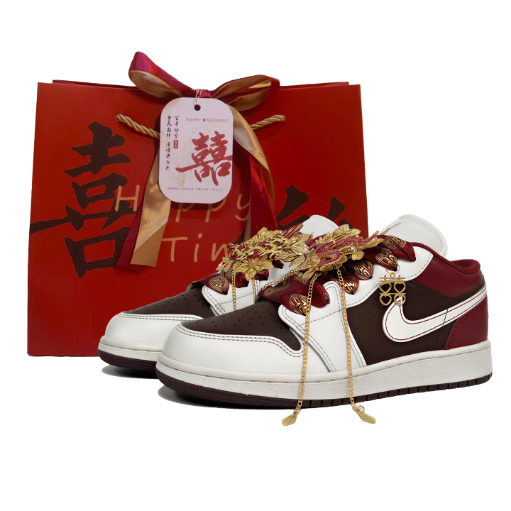 Jordan Jordan Air Jordan 1 Cyan Bird And Dragon And Phoenix Synthetic Leather Abrasion Resistant Low top Basketball Shoes