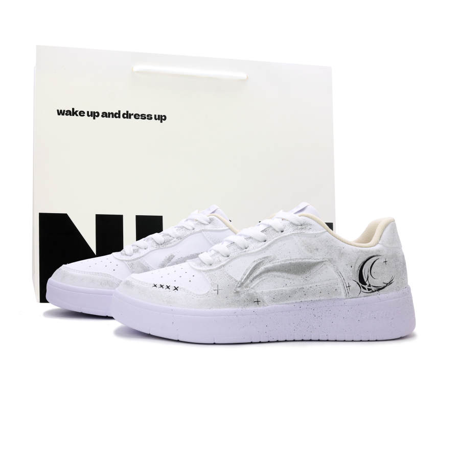 Li-Ning Li Ning Floating Boat Moonlight Leather Abrasion Resistant Lightweight Low top Skateboard Shoes Unisex