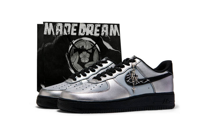 Nike Nike Air Force 1 Leather Low top Skateboard Shoes Unisex Gray Silver